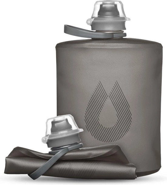 Fles da 500ml 17oz Opvougbare Ultralight per Viaggiatori - Maniglia Flessibile per Sci, Escursionismo, Bicicletta e Alpinismo - Grigio Mammut