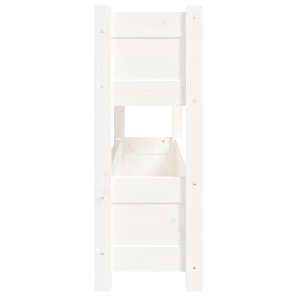 Fioriera rialzata per piante fiori terrazza giardino 112 x 25 x 66 cm legno massello di pino bianco 02_0037399