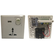 Trade Shop - Presa Da Incasso A Muro Universale Con Usb Con Interruttore Di Alimentazione -