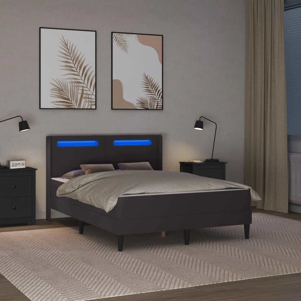Struttura letto con materasso Grigio 160 x 200 cm Similpelle 3414915
