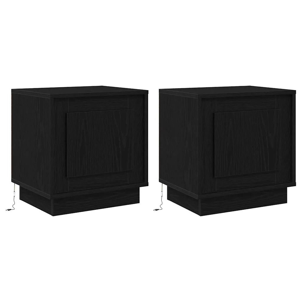 Armadio da Notte 2 pcs Nero 44 x 34,5 x 45 cm Legno multistrato 869565