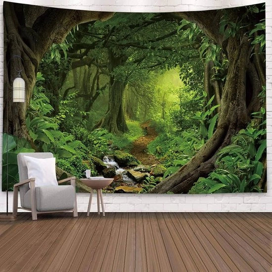 Tappeto da Parete Paesaggio Forestale per Decorazione Interna - 350 x 256 cm