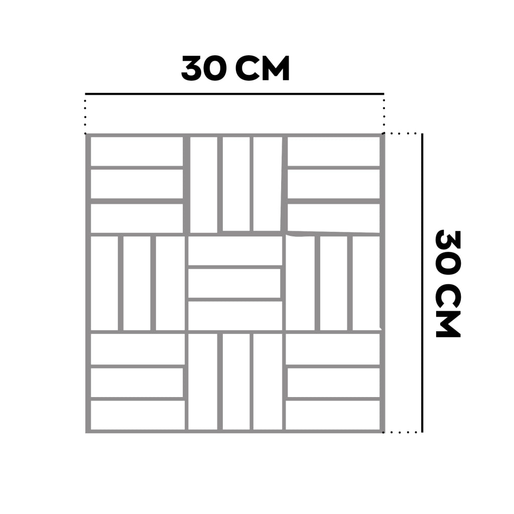 Lyva - Pavimento da Esterno con Clip 30x30 cm 10 Piastrelle per Giardino Patio Terrazza in Legno di Acacia