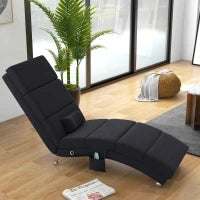 Poltrona Relax Ergonomica, Massaggiante e Riscaldante con Telecomando, 56 x 168 x 84 cm, Nero