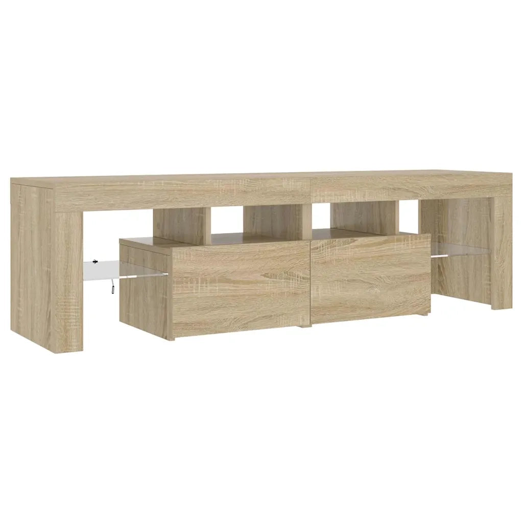 Mobile Porta TV con Luci LED Rovere Sonoma 140x36,5x40 cm 804367