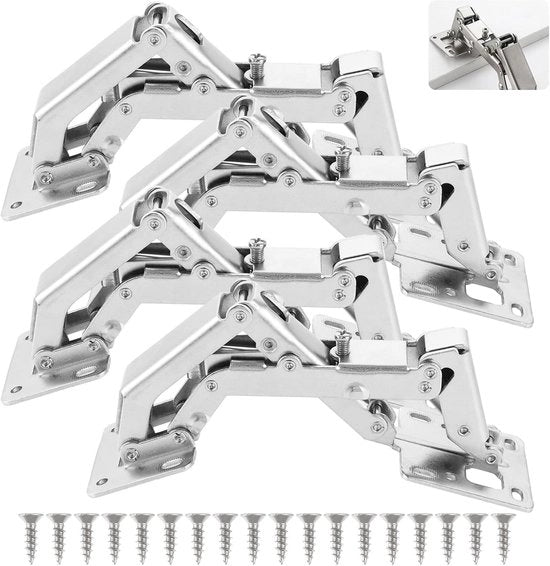 Serrature a schermo 4 pezzi per porte armadio con molla - Angolo di apertura 175° - Ripiegabile - Serrature metalliche - Softclose