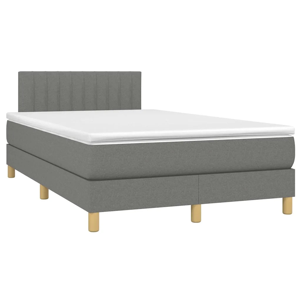 Letto a Molle Materasso e LED Grigio Scuro 120x190cm in Tessutocod mxl 111179
