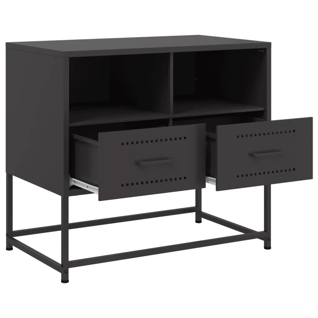 Mobile TV Nero 68x39x60,5 cm in Acciaio