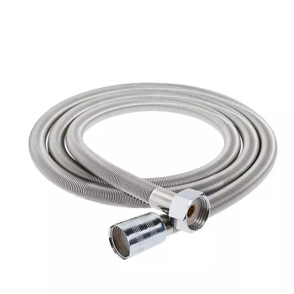 Trade Shop - Tubo Flessibile Doccia Soffione Doccino Vasca Bagno 1.8mt Antipiega Acciaio Cromato 69228 -