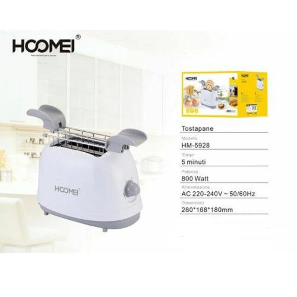 Trade Shop - Tostapane 800w Con Pinze Estraibili 2 Livelli Di Cottura Vassoio Raccogli Briciole -