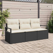 Set di divani 3 pcs Nero polyrattan 3346237