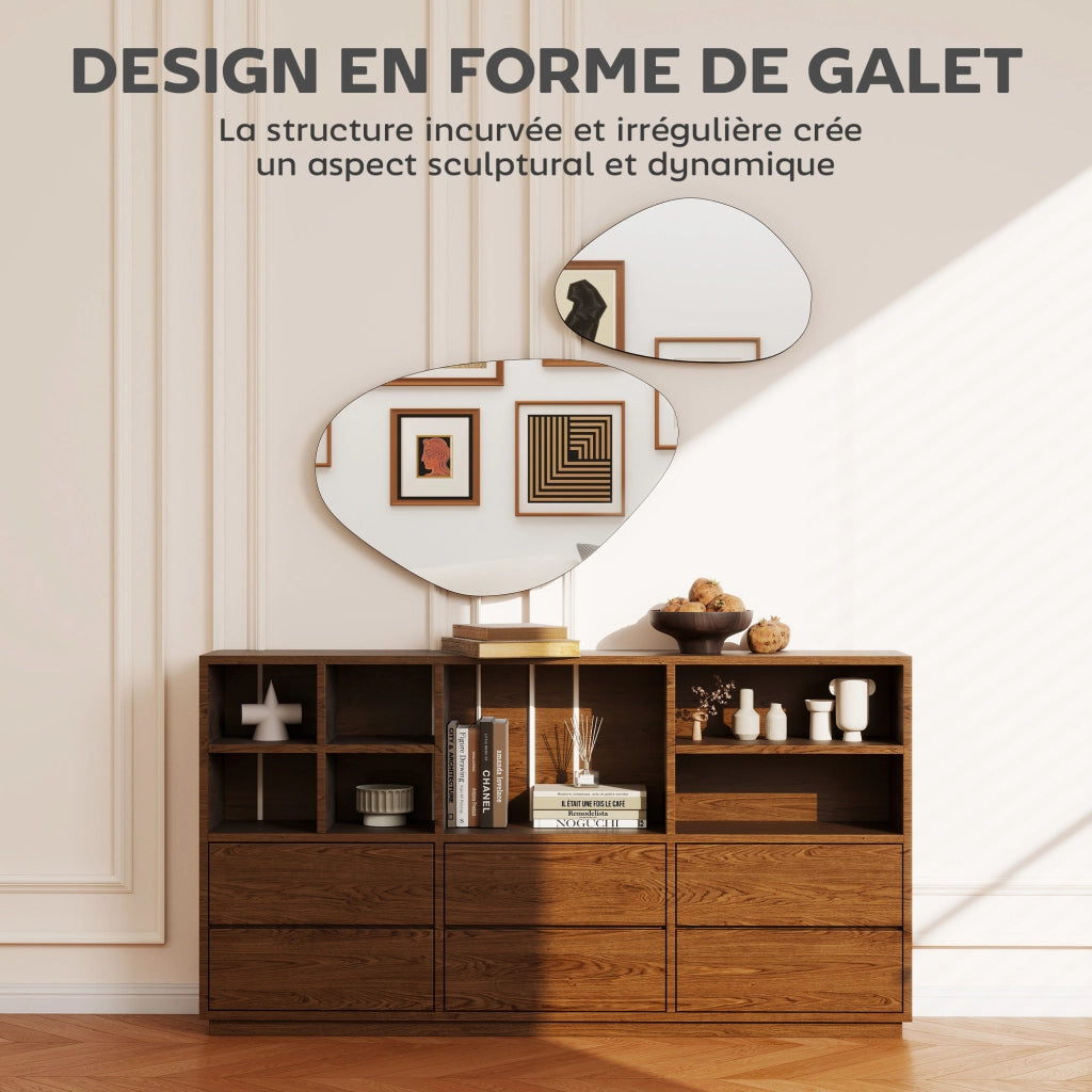 Specchio da parete decorativo irregolare a forma di gallet ¨C zephmum ¨C nero, metallo, 70x46 cm