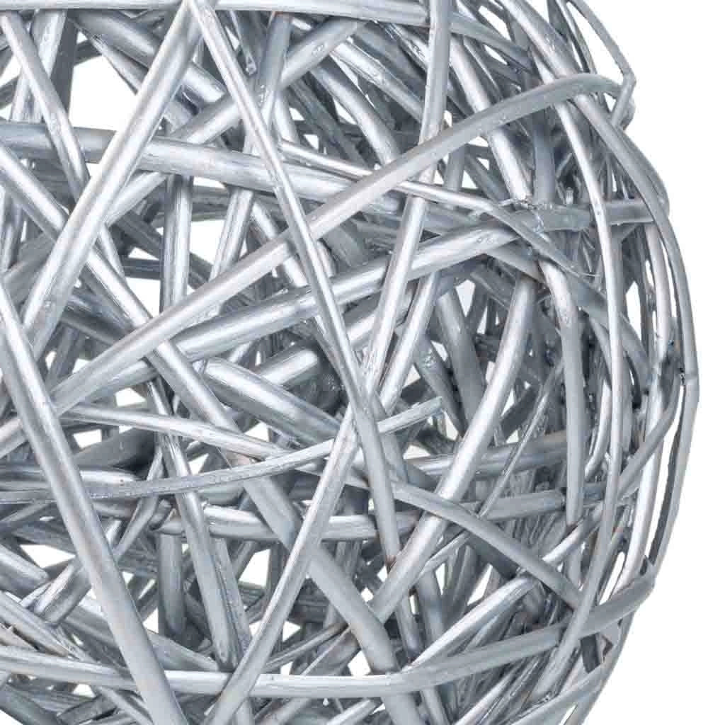 Bola de decoración de mimbre plateado d38 cm