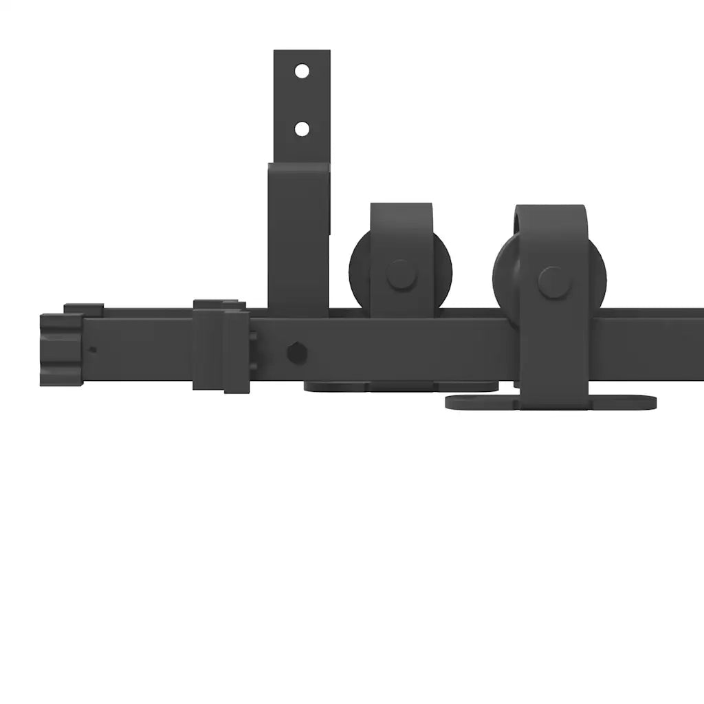 Kit di Binari per Porte Scorrevoli 213,5 cm Acciaio Nero 3295732