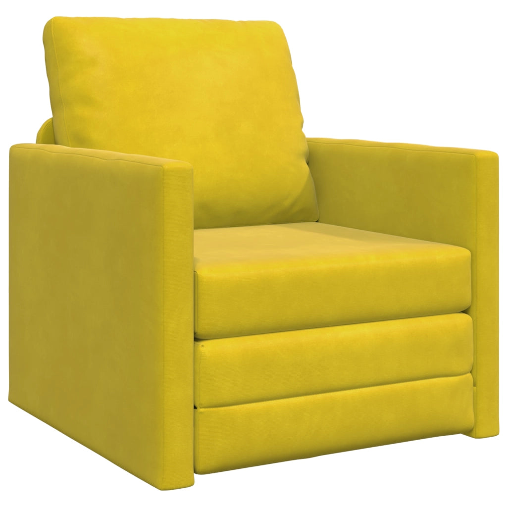 Sofa letto 2-in-1 Giallo scuro 74x77x81 cm in velluto