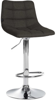 Sgabello Jerry in tessuto grigio scuro,cromo