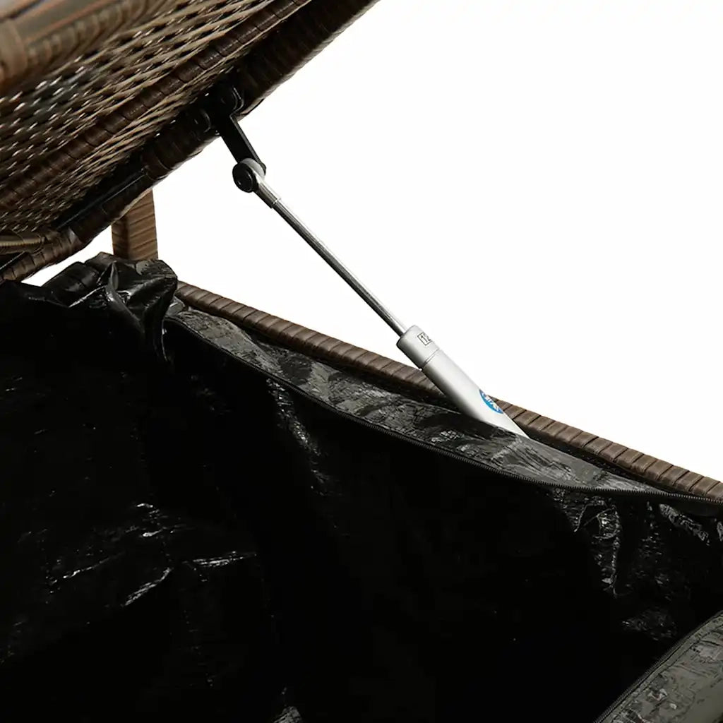vidaXL Panca Portaoggetti da Giardino con Cuscino Marrone Polyrattan