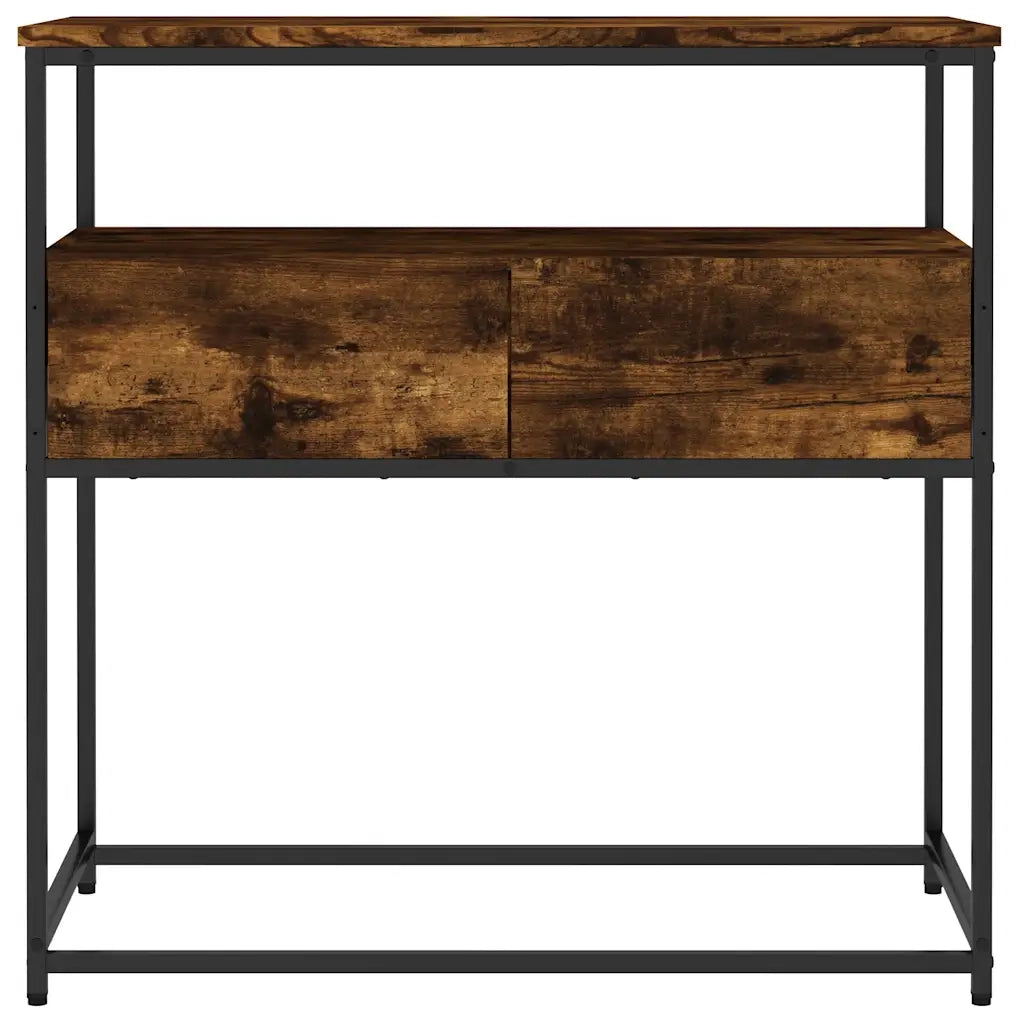 Tavolino Consolle-Tavolino da soggiorno-Tavolo Rovere Fumo 75x40x75 cm in Legno Multistrato