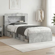 Telaio del letto con storage Grigio Cemento 75 x 190 cm