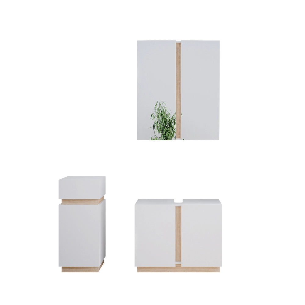 Vicco Set di mobili da bagno Bianco 3 parti, con mobile midi