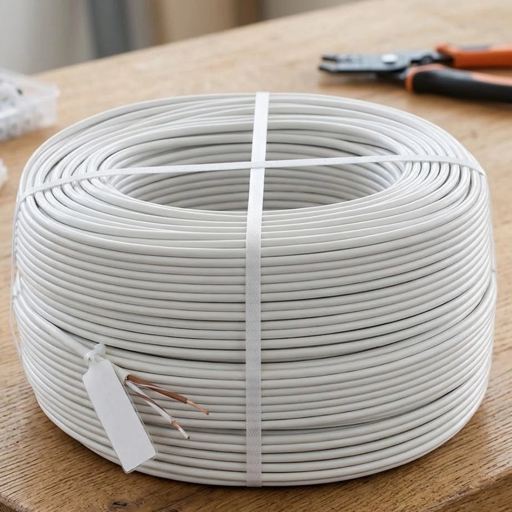 Cavo citofonico rotolo 100 metri 2 fili intrecciati isolati 2x0,50 grigio
