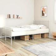 Giroletto con Testiera e Pediera Metallo Bianco 160x200 cmcod mxl 105718