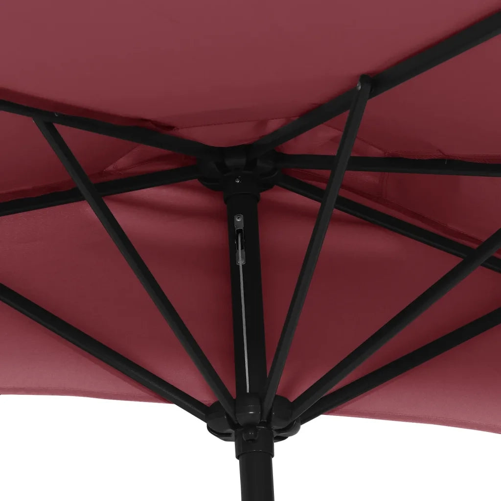 Ombrellone Balcone Palo in Alluminio Bordò 270x144x222cm a Metà 312498