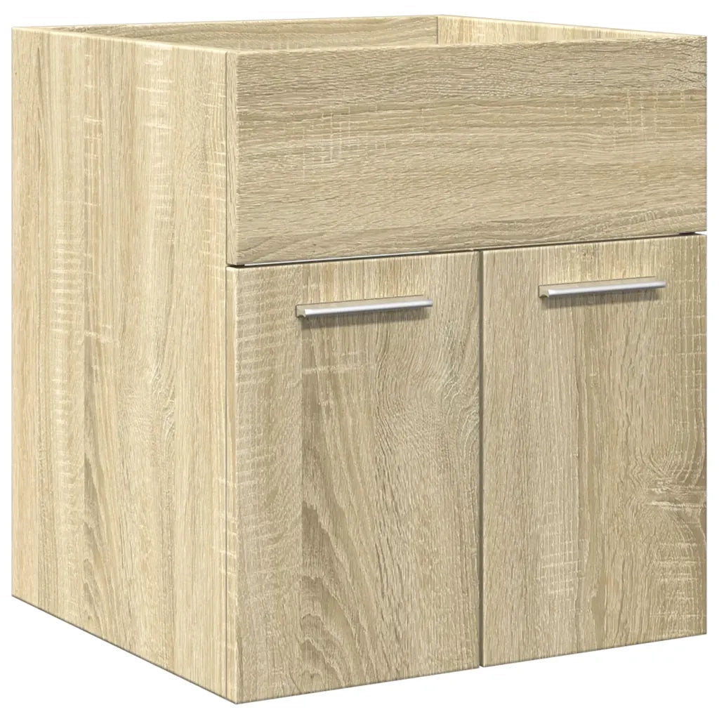 Set Mobili da Bagno 4 pz Rovere Sonoma in Legno Multistrato