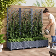 Plant Pot With Trellis, Blue-grey, 120x40x121.5 Cm, PP