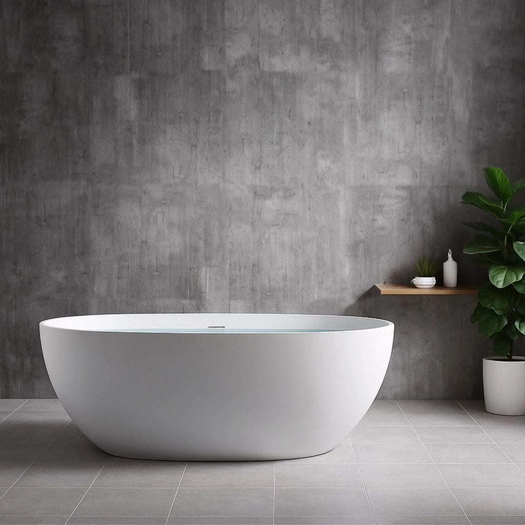 Vasca da bagno free standing silja artificial stone bianco opaco matt *** confezione 1