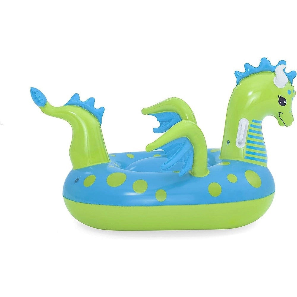 Trade Shop - Cavalcabile Gonfiabile Forma Drago Fantasy Dragon 134x142 Cm Con Maniglie 41476 -