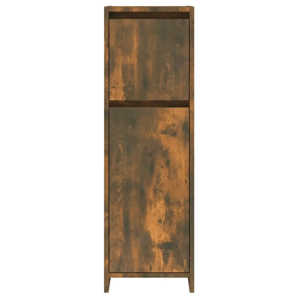 Armadietto Bagno | Armadio da bagno Rovere Fumo 30x30x95 cm in Legno Multistrato