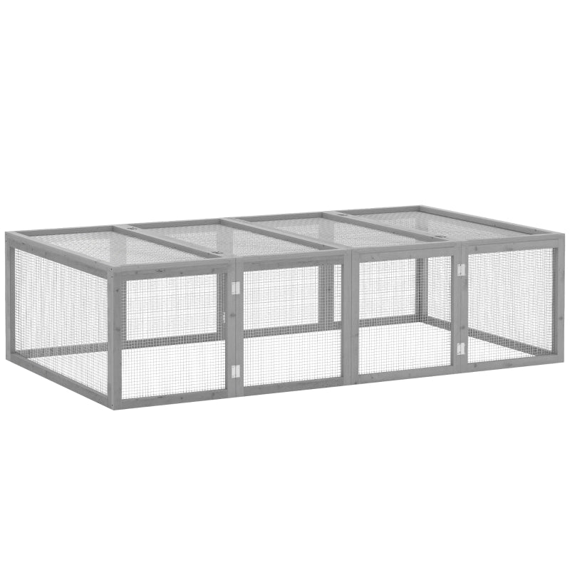 RECINTO PER PICCOLI ANIMALI 181x100x48 cm Legno Grigio