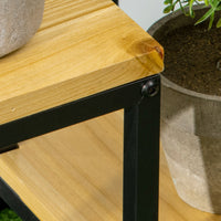 Scaffale per Piante a 4 Livelli 34x34x66 cm per Interni ed Esterni in Metallo e Legno