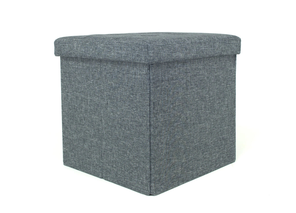 Pouf Contenitore Imbottito Pieghevole Modello Liner Colore Grigio