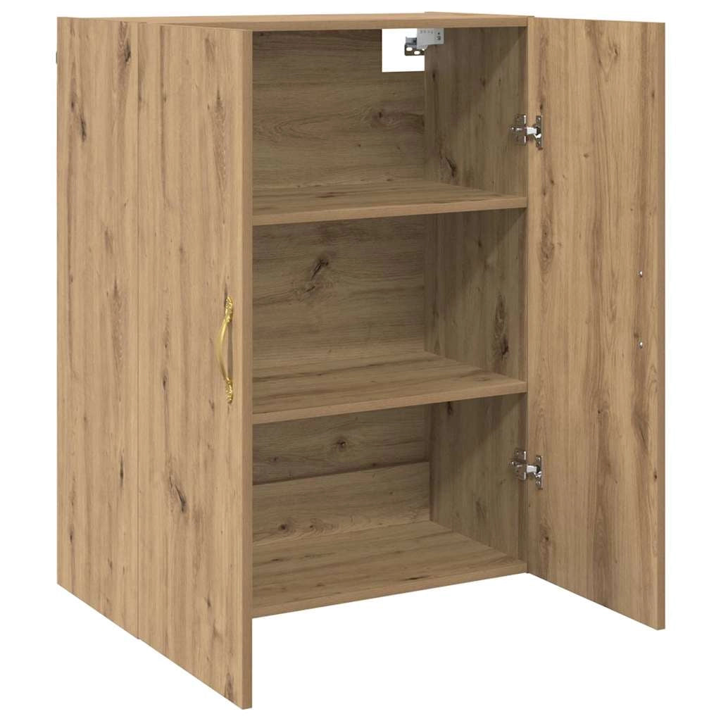 Set di 2 mobili da parete moderni con 4 ante a battente 69,5 x 34 x 90 cm finitura rovere ingegnerizzato 02_0056044