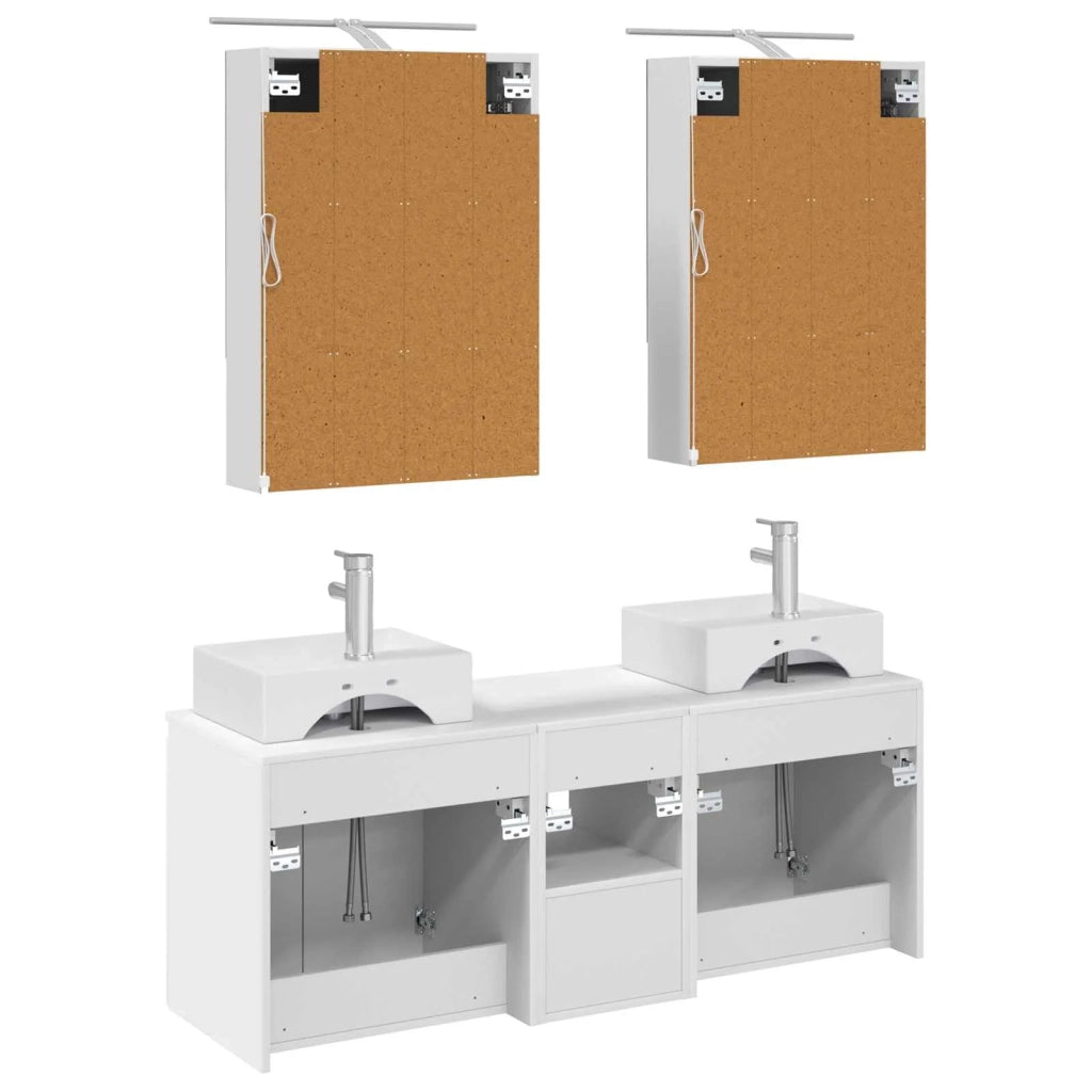 Set di Armadi da Bagno 5 pcs Bianco Legno ingegnerizzato 3406399