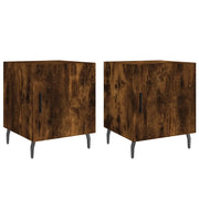 Set di 2 Comodini | Armadio da Notte | Mobiletto da notte Rovere Fumo 40x40x50 cm in Legno Multistrato