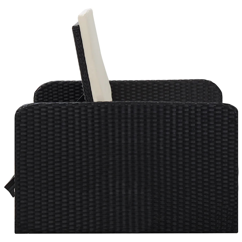 Set Divani da Giardino 2 pz | Set Salotto da Giardino con Cuscini in Polyrattan Nero