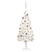 Albero di Natale Preilluminato con Palline Bianco 120 cm 3077632