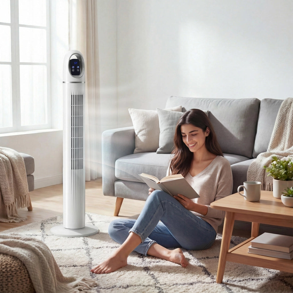 Ventilatore a colonna ¨C zephmum ¨C bianco 111 cm oscillante 70¡ã 3 velocit¨¤
