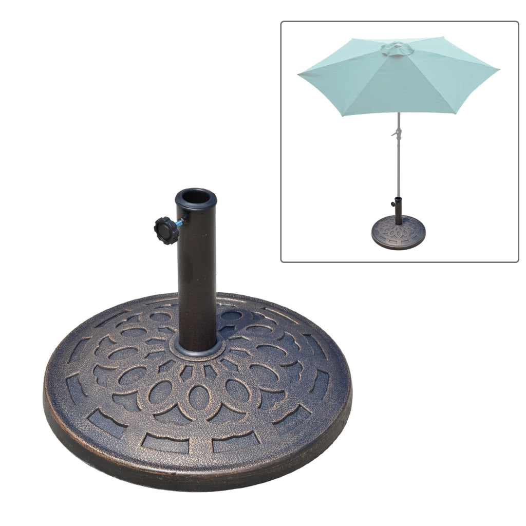 Porta ombrello in resina 14kg ¨C zephmum ¨C bronzo, per balcone terrazza giardino