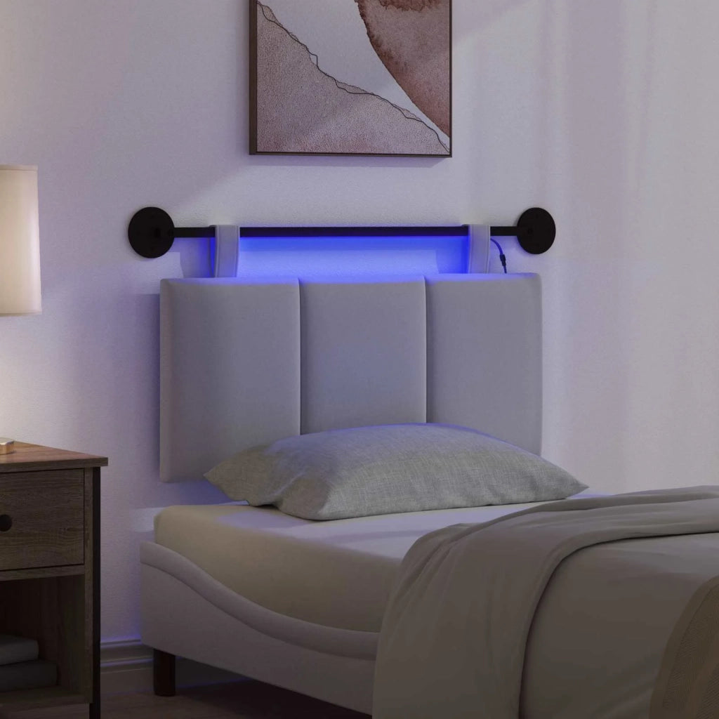 Testiera | Testata sospesa Con luce LED Bianco Tessuto