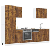 Set Mobili da Cucina 7 pz Lucca Rovere Fumo Legno Multistrato 3314776