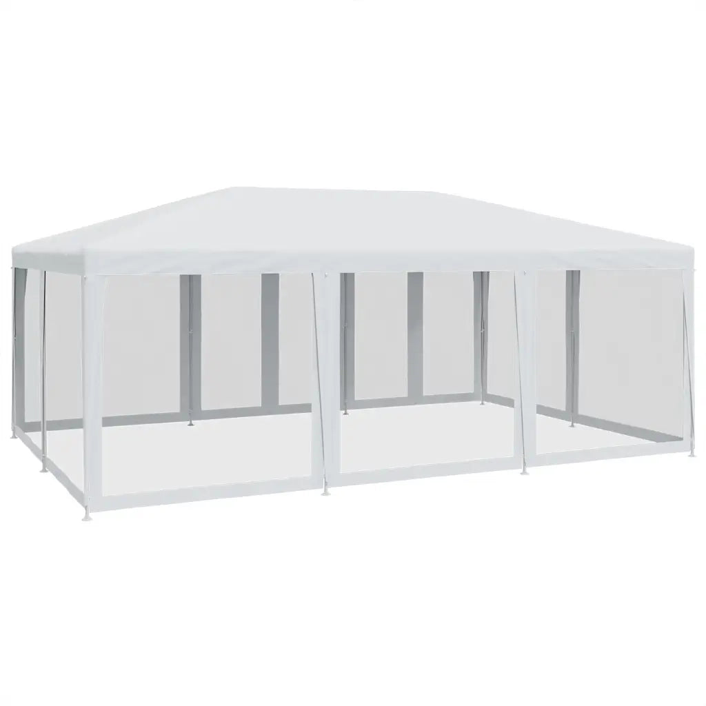 vidaXL Tenda per Feste con 10 Pareti Laterali in Rete Bianca 6x4m HDPE