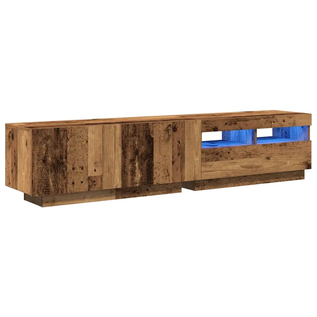 Mobile Porta TV con LED-Mobile per TV-Credenza TV Legno Antico 180x35x40 cm Truciolato