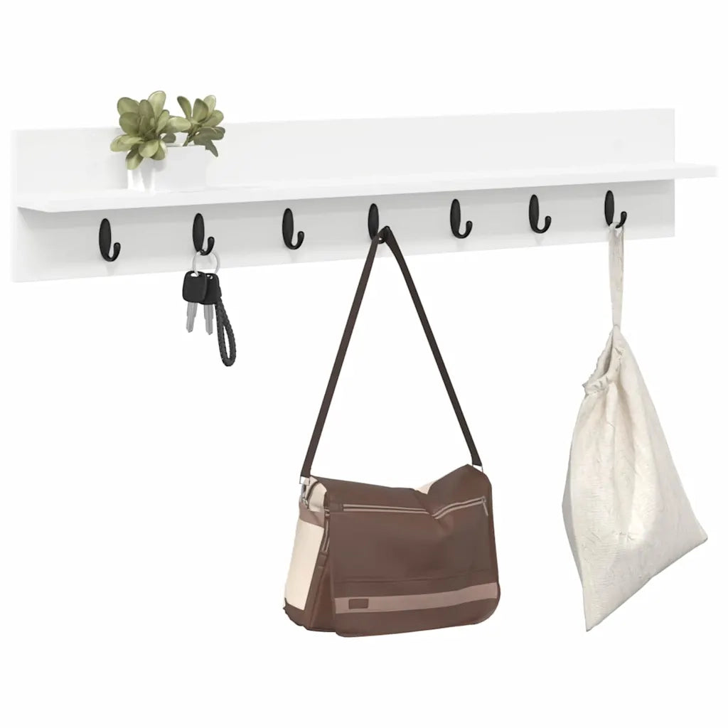 Appendiabiti a muro Bianco 100 x 10,5 x 18 cm Legno multistrato 874403