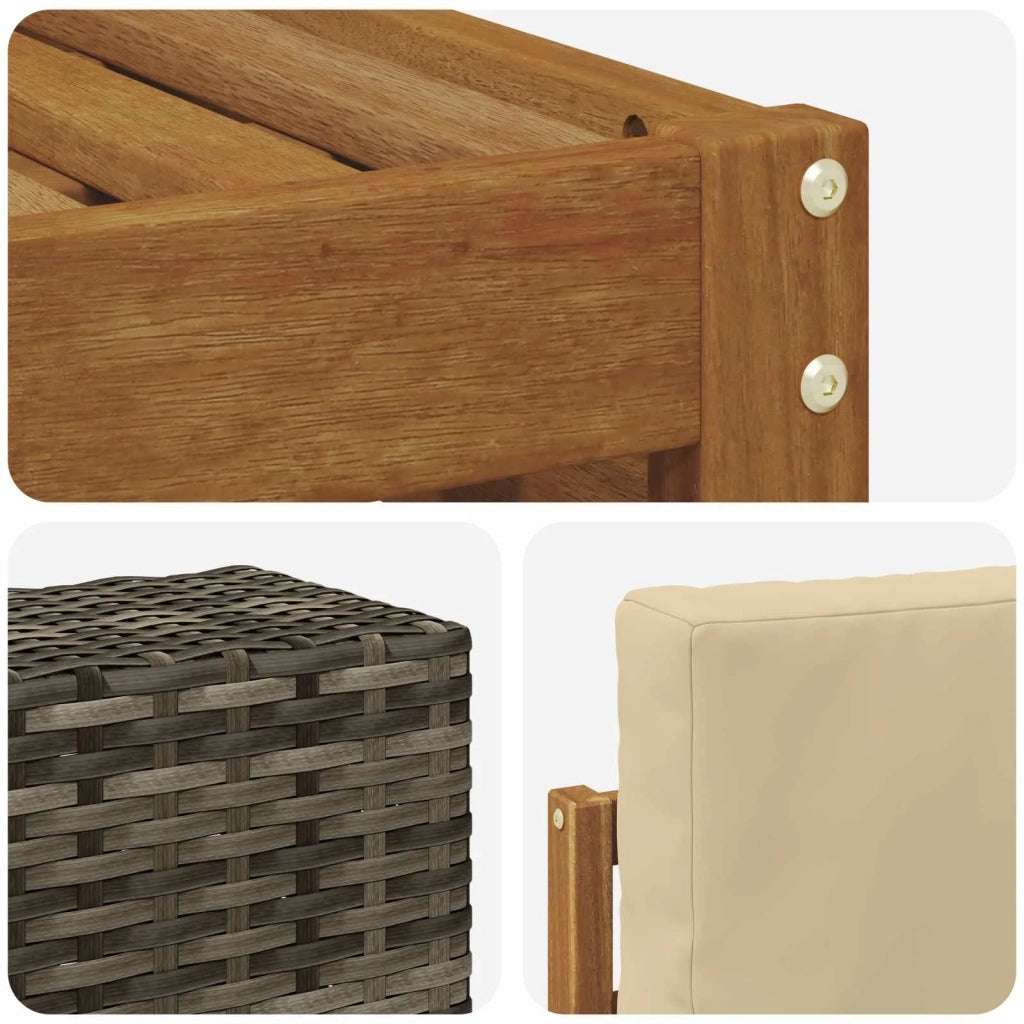 Set di divani da esterno 5 pcs Naturale e Beige 59 x 59 x 37 cm 3384339