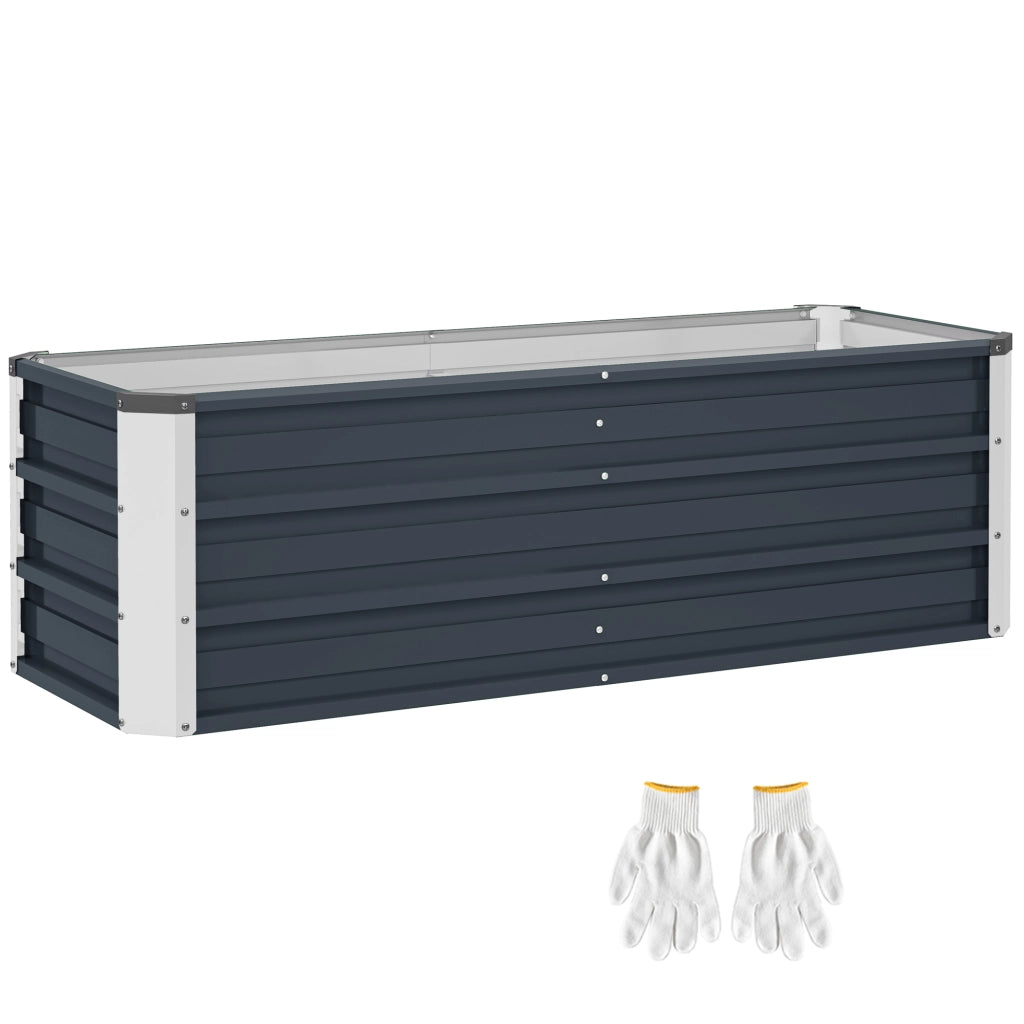 Letto rialzato in acciaio per orto e giardino 125x47x40 cm grigio