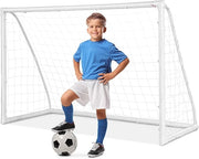 Porto per Calcio per Bambini, Rete da Calcio Resistente alle Intemperie e Telaio in UPVC con Pali di Fissaggio e Coni da Calcio per Allenamenti in Cortile